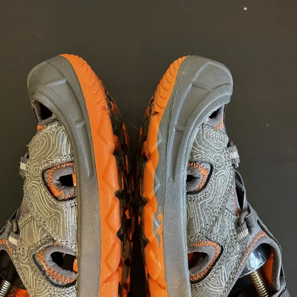 Merrell Boys Hydro‎ Sandals Size 7 W Grey Orange Hike Camp Comfort Water